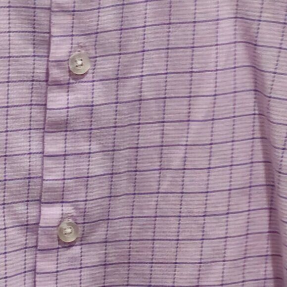 Tattersall London Long Sleeve Dress Button Shirt - 15.5  34/35 Pink with Purple - Picture 4 of 12